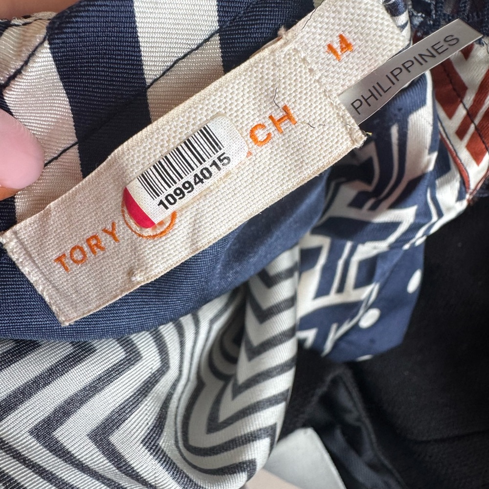 Tory Burch Patchwork Print Long Sleeve Belted Shi… - image 2